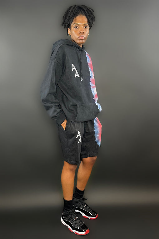 Signature Stacked “A” Tie Dye Set | Black/Multicolor