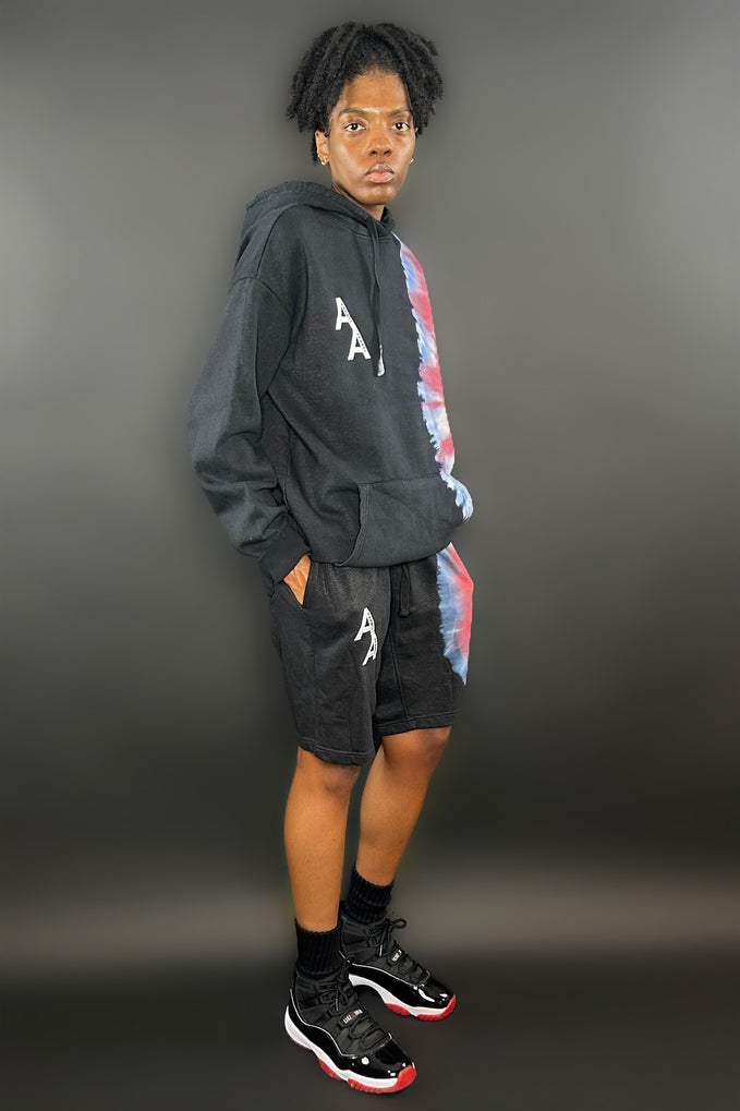 Signature Stacked “A” Tie Dye Set | Black/Multicolor