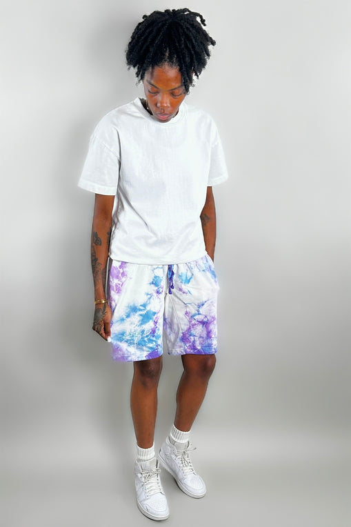 Signature Tie Dye Shorts | Blue/Purple