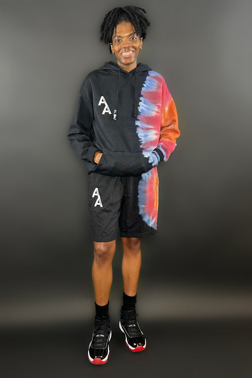 Signature Stacked “A” Tie Dye Set | Black/Multicolor