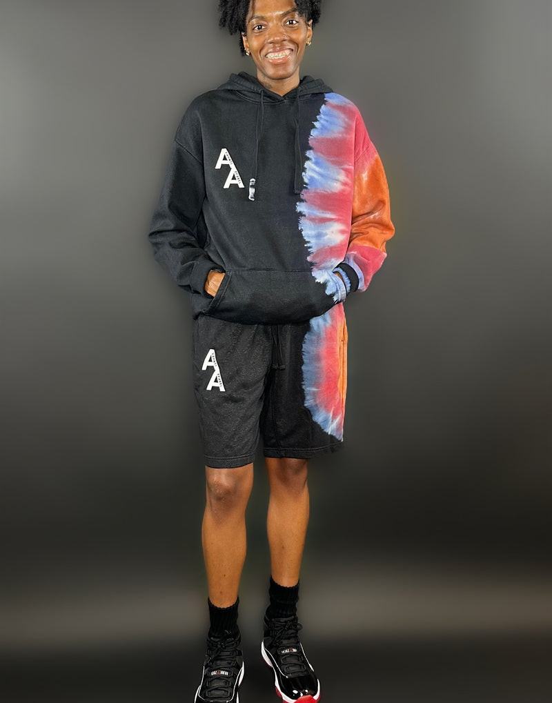 Signature Stacked “A” Tie Dye Set | Black/Multicolor