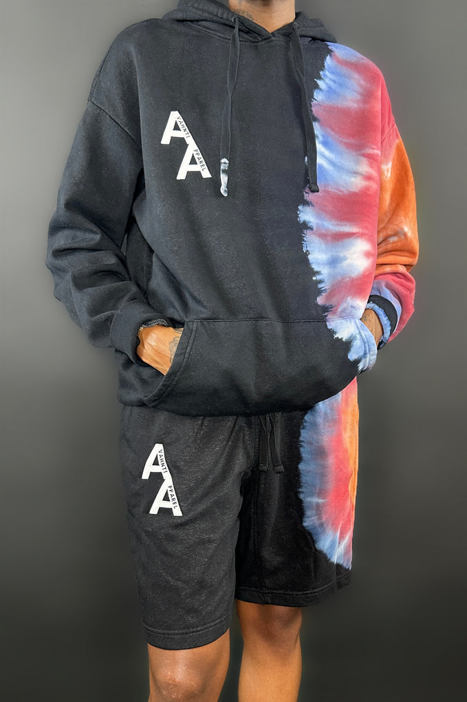 Signature Stacked “A” Tie Dye Set | Black/Multicolor