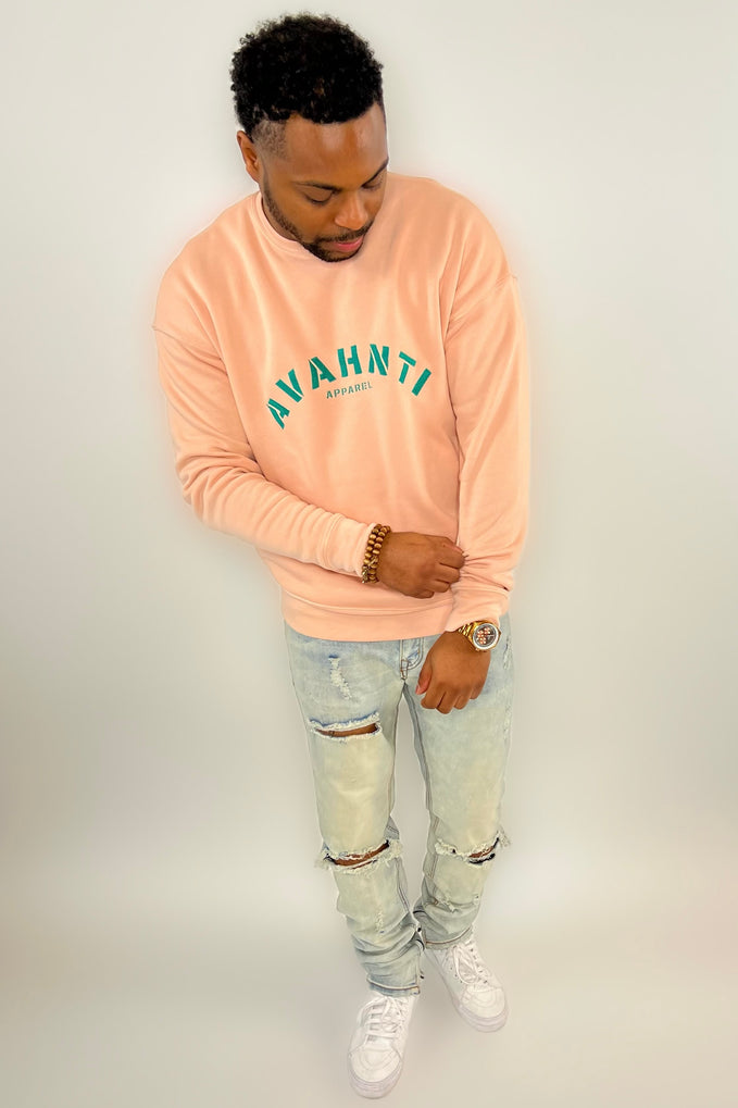 Signature Sweatshirt | Peach/Ocean Green (UNISEX)